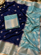 Dupion Silk Zari Buta Work Banarasi Saree