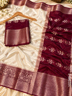 Dupion Silk Zari Buta Work Banarasi Saree