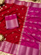 Dupion Silk Zari Buta Work Banarasi Saree