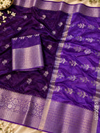Dupion Silk Zari Buta Work Banarasi Saree