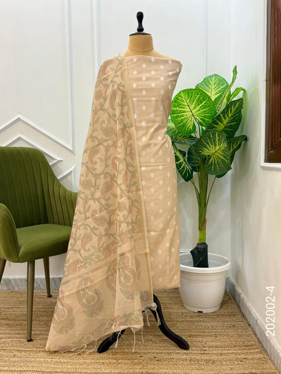 Chanderi Resham Buti Work Banarasi Suit With Chanderi Dupatta