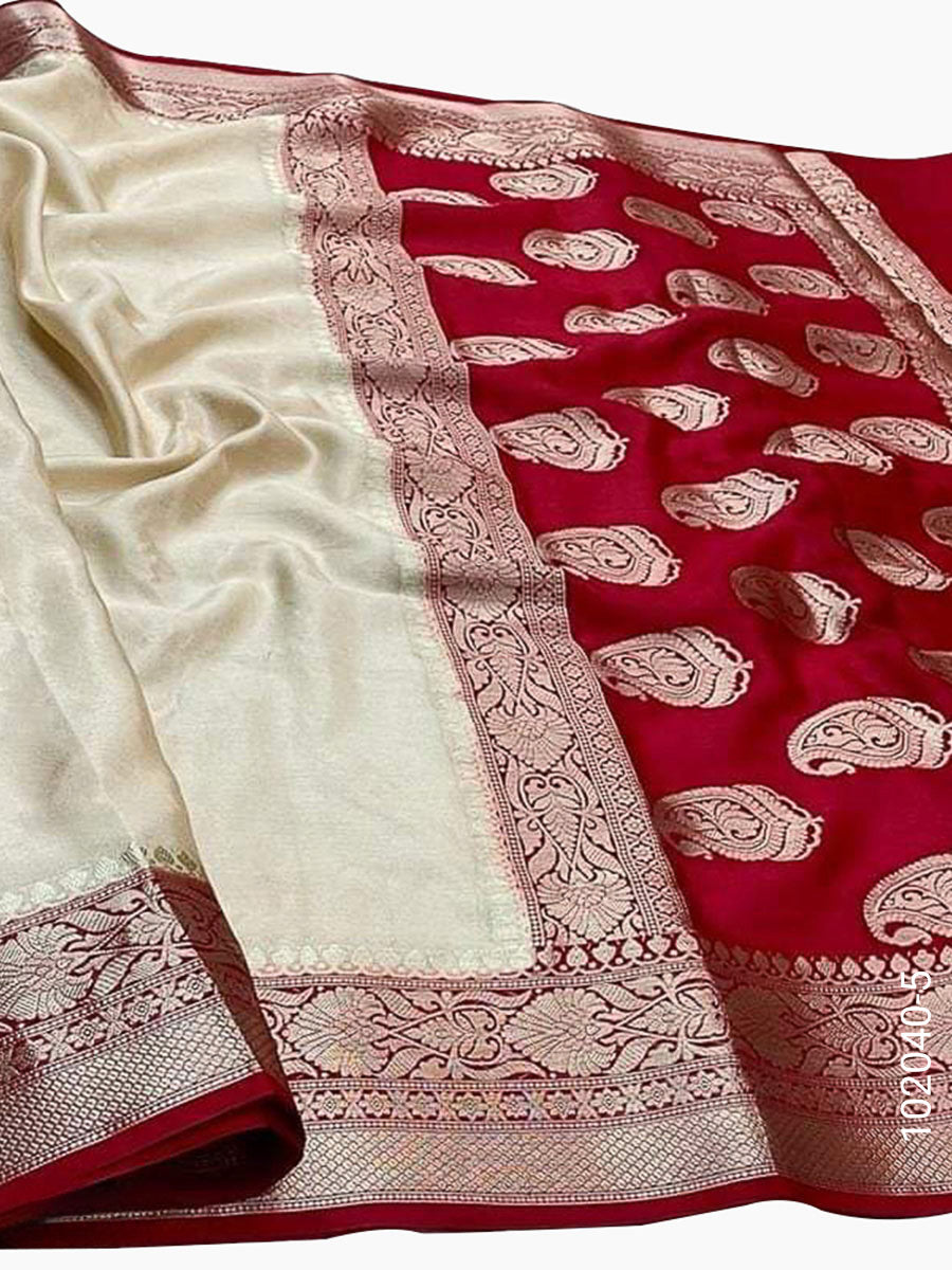 Soft Silk Zari Work Plain Banarasi Saree