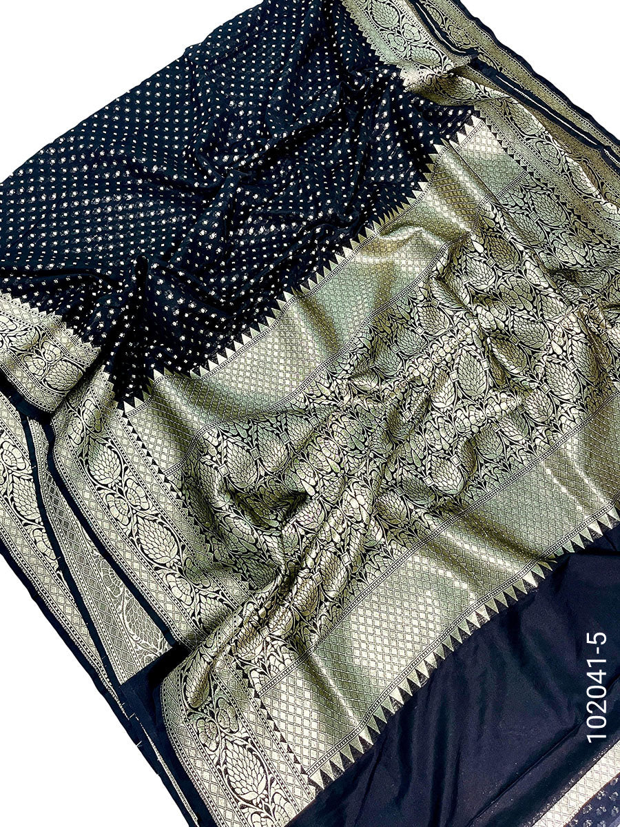Georgette Zari Work Buti Banarasi Saree