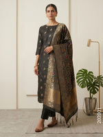 Katan Silk Zari Buti Work Banarasi Suit With Kinkhab Dupatta