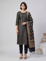 Katan Silk Zari Buti Work Banarasi Suit With Katan Silk Dupatta