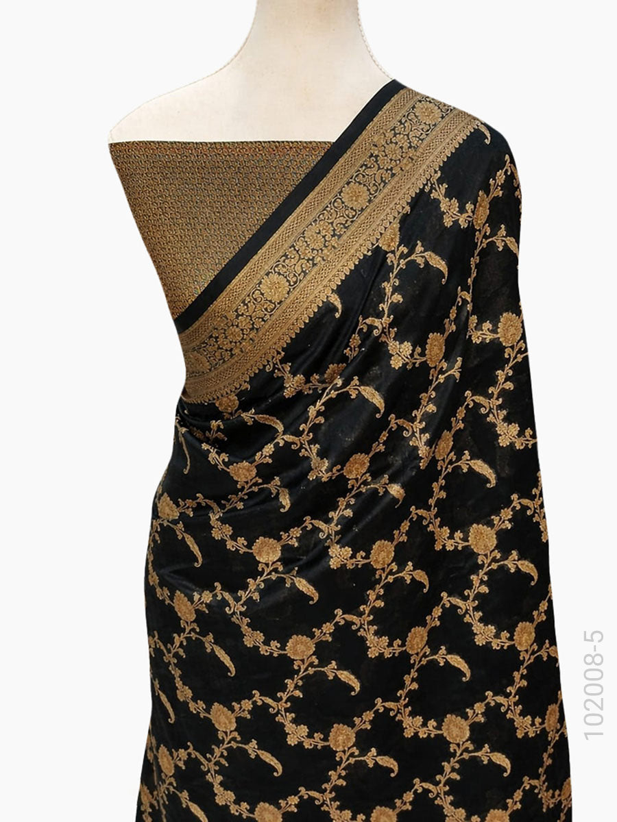 Soft Silk Zari Work Jaal Banarasi Saree