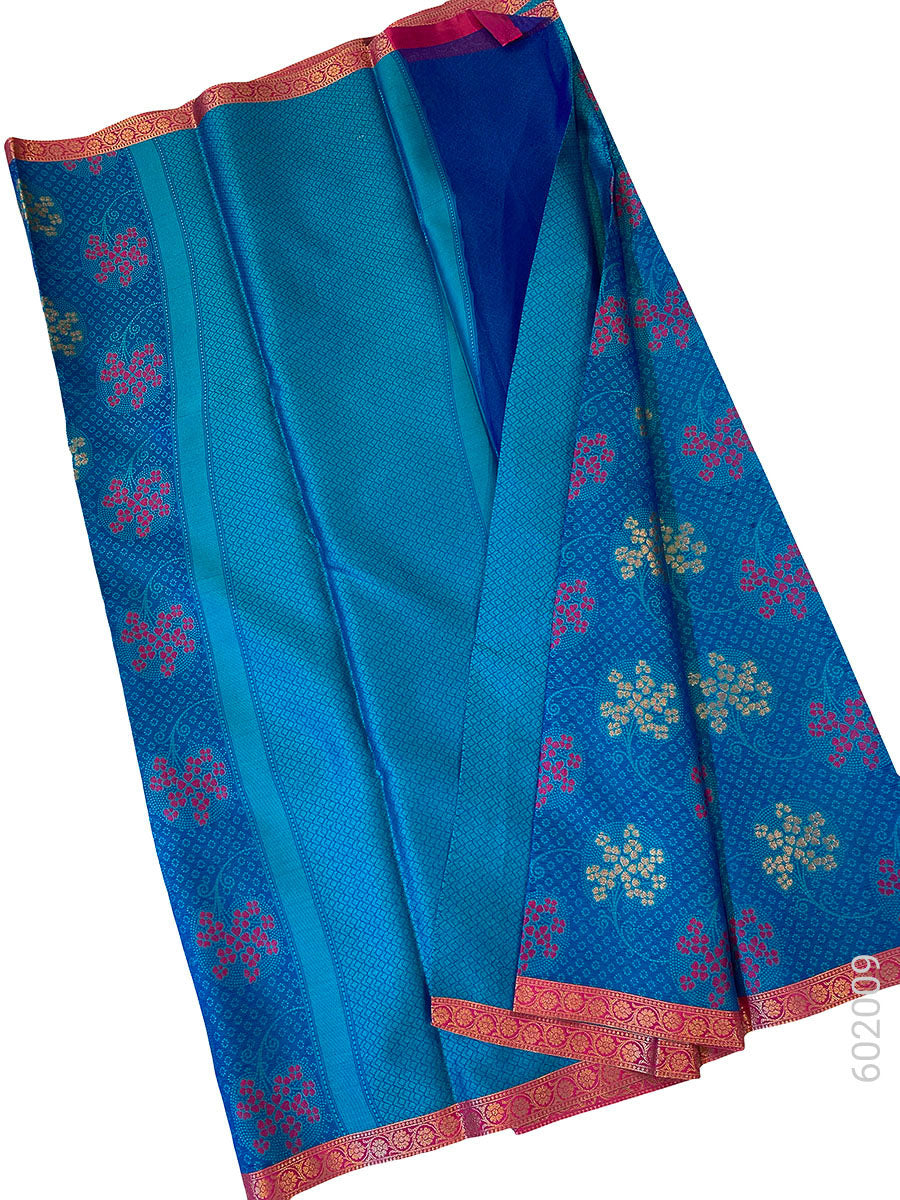Blue Cotton Silk Zari Work Banarasi Saree