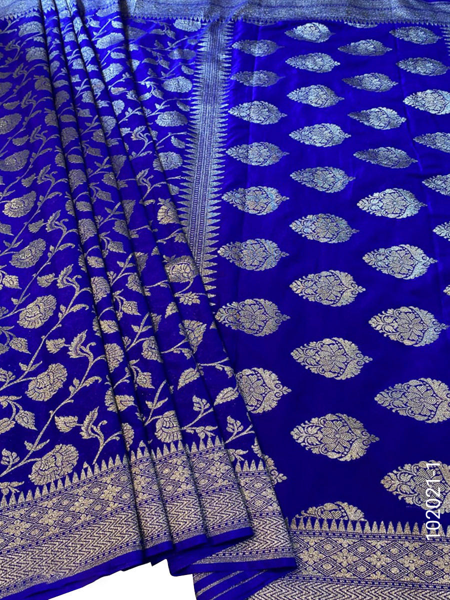 Katan Silk Zari Work Jaal Banarasi Saree