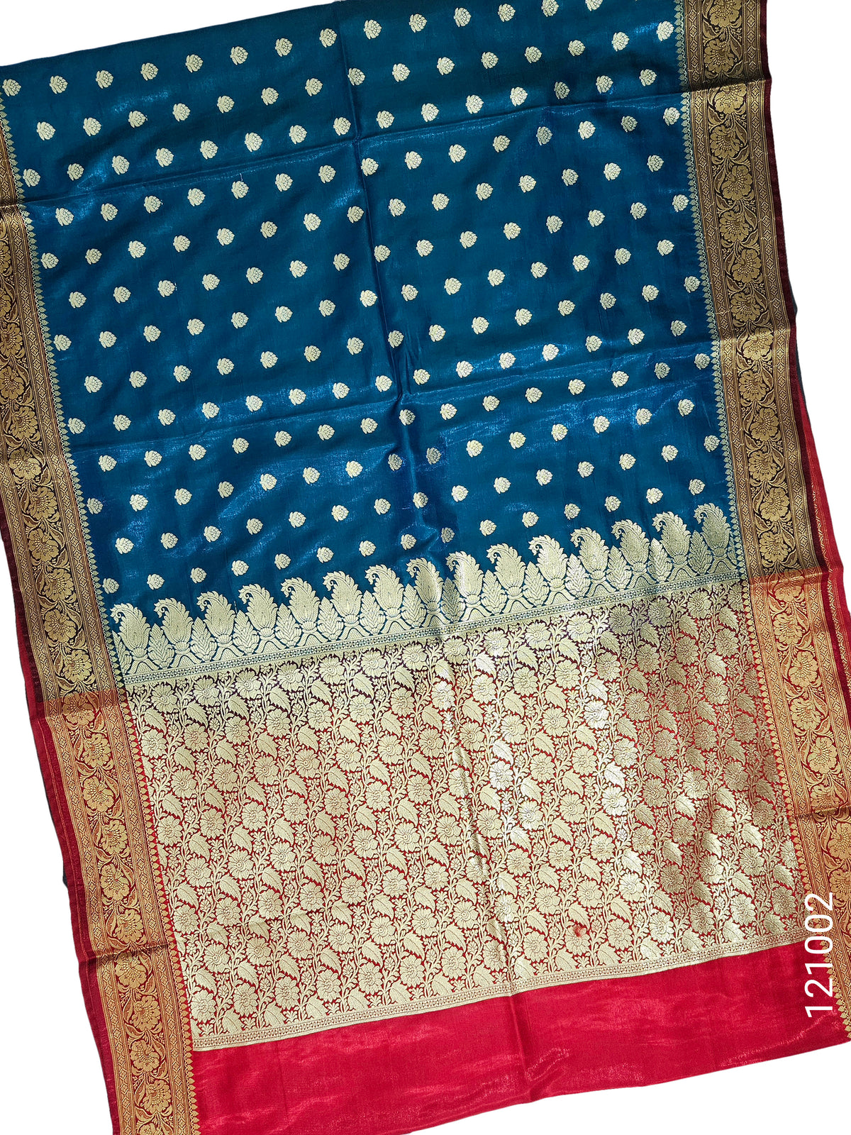 Satin Silk Zari Buti Work Banarasi Saree