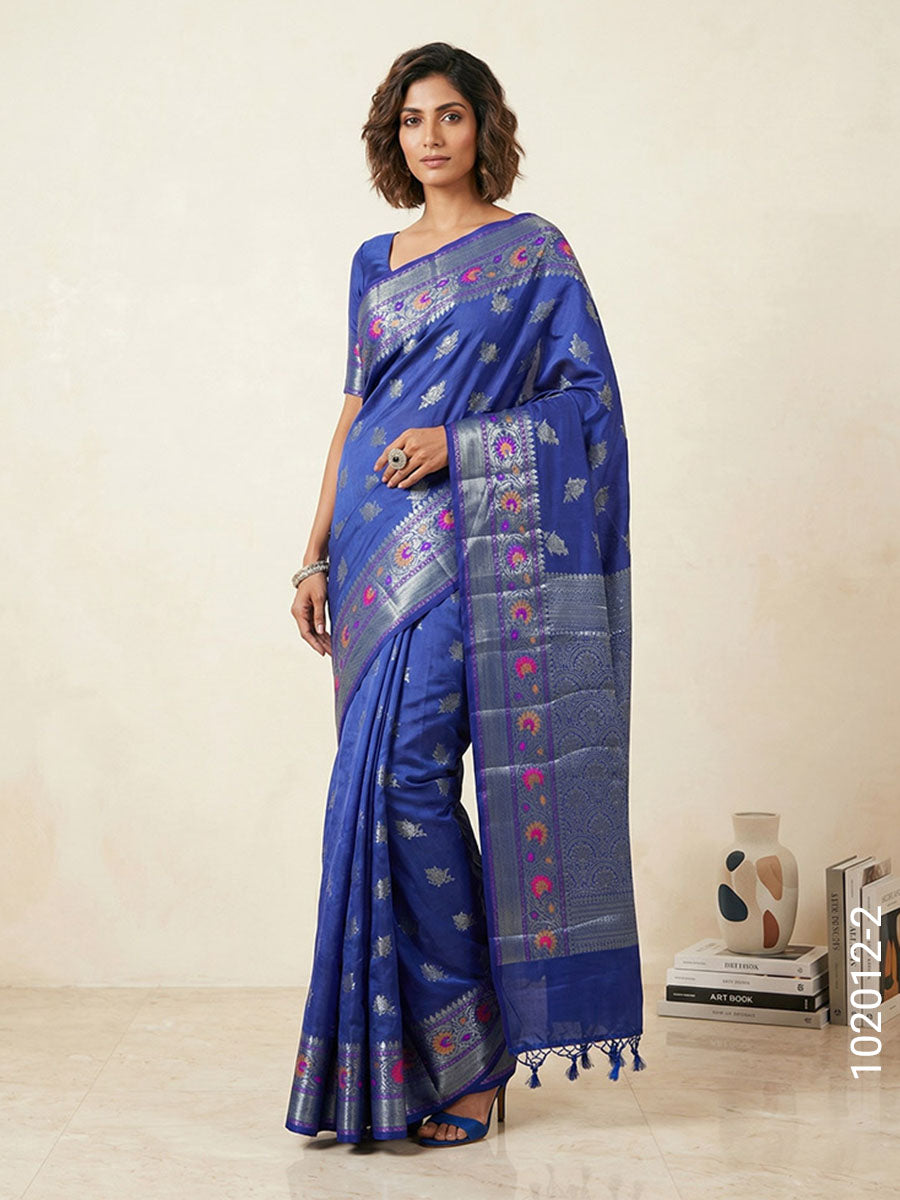 Soft Silk Resham and Zari Work Buta Banarasi Saree