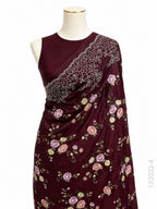 Kora Organza Embroidery Work Floral Banarasi Saree