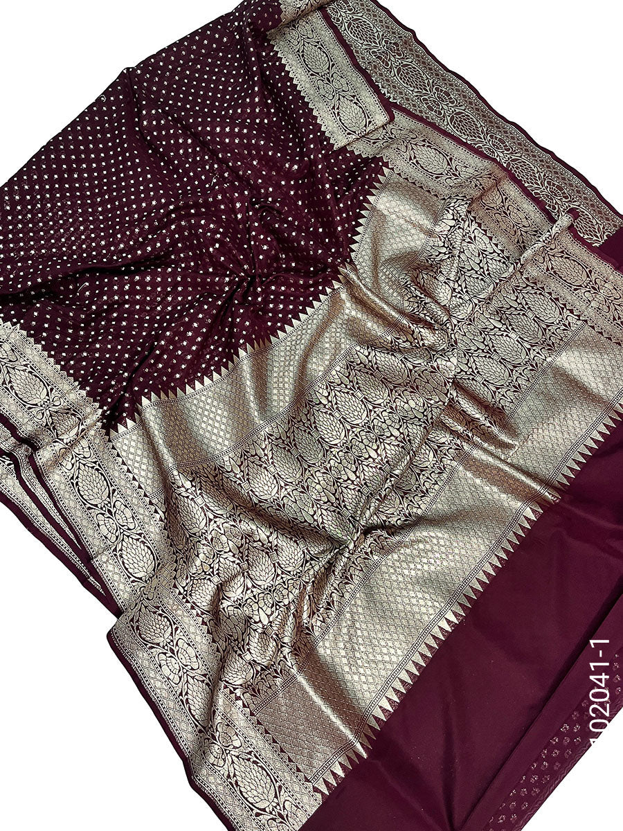 Georgette Zari Work Buti Banarasi Saree