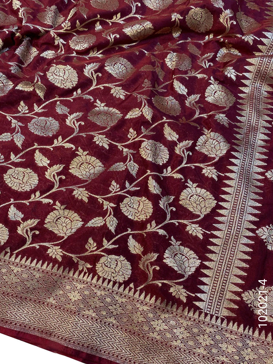 Katan Silk Zari Work Jaal Banarasi Saree