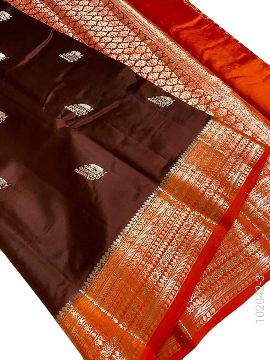Katan Silk Zari Work Buti Banarasi Saree