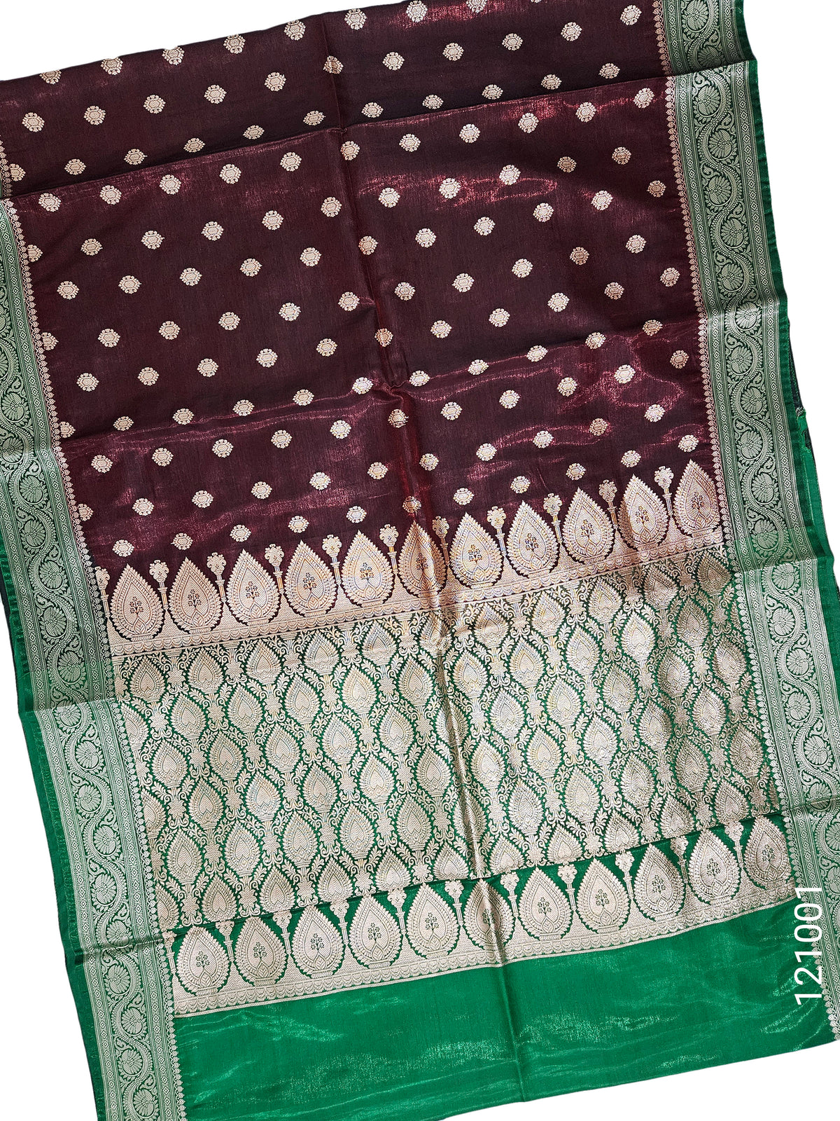 Satin Silk Zari Buti Work Banarasi Saree