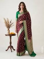 Satin Silk Zari Buti Work Banarasi Saree
