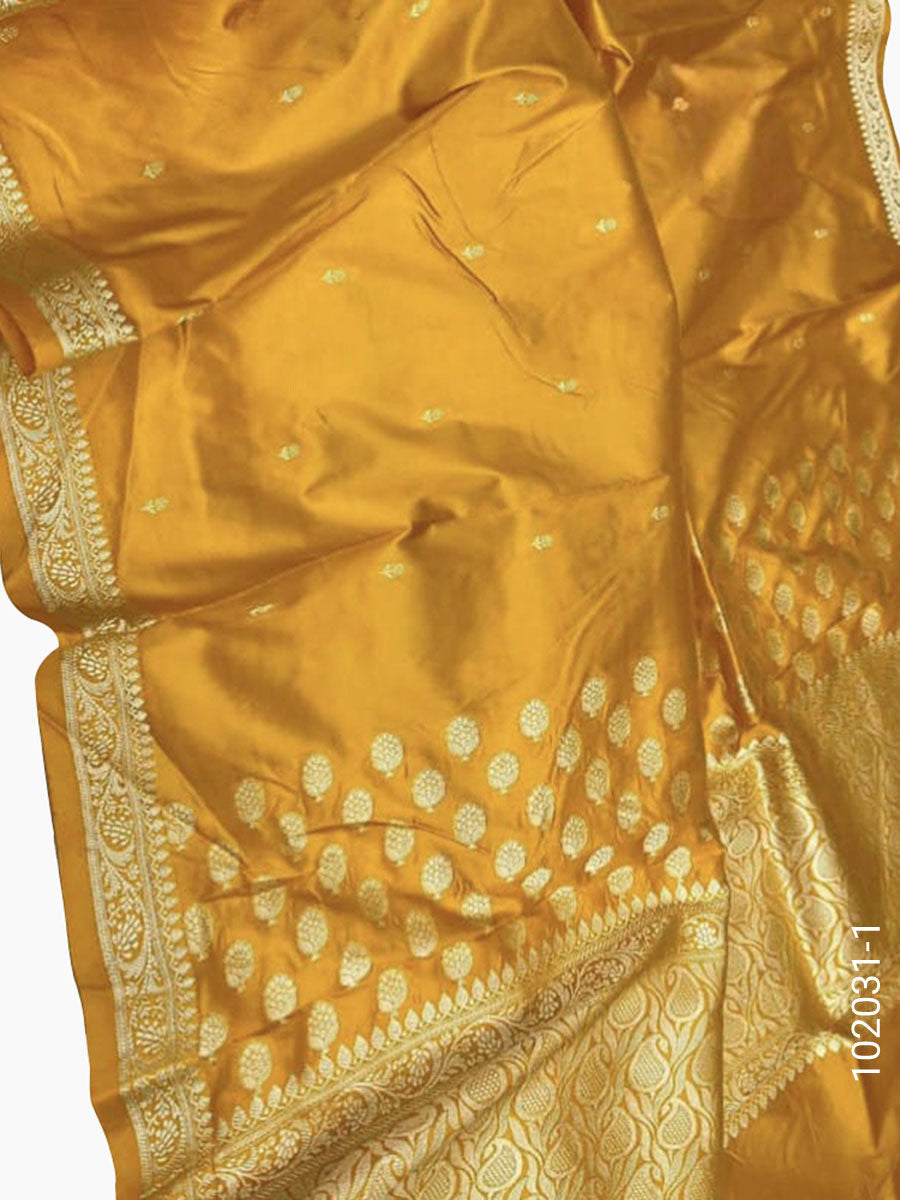 Katan Silk Zari Work Buti Banarasi Saree