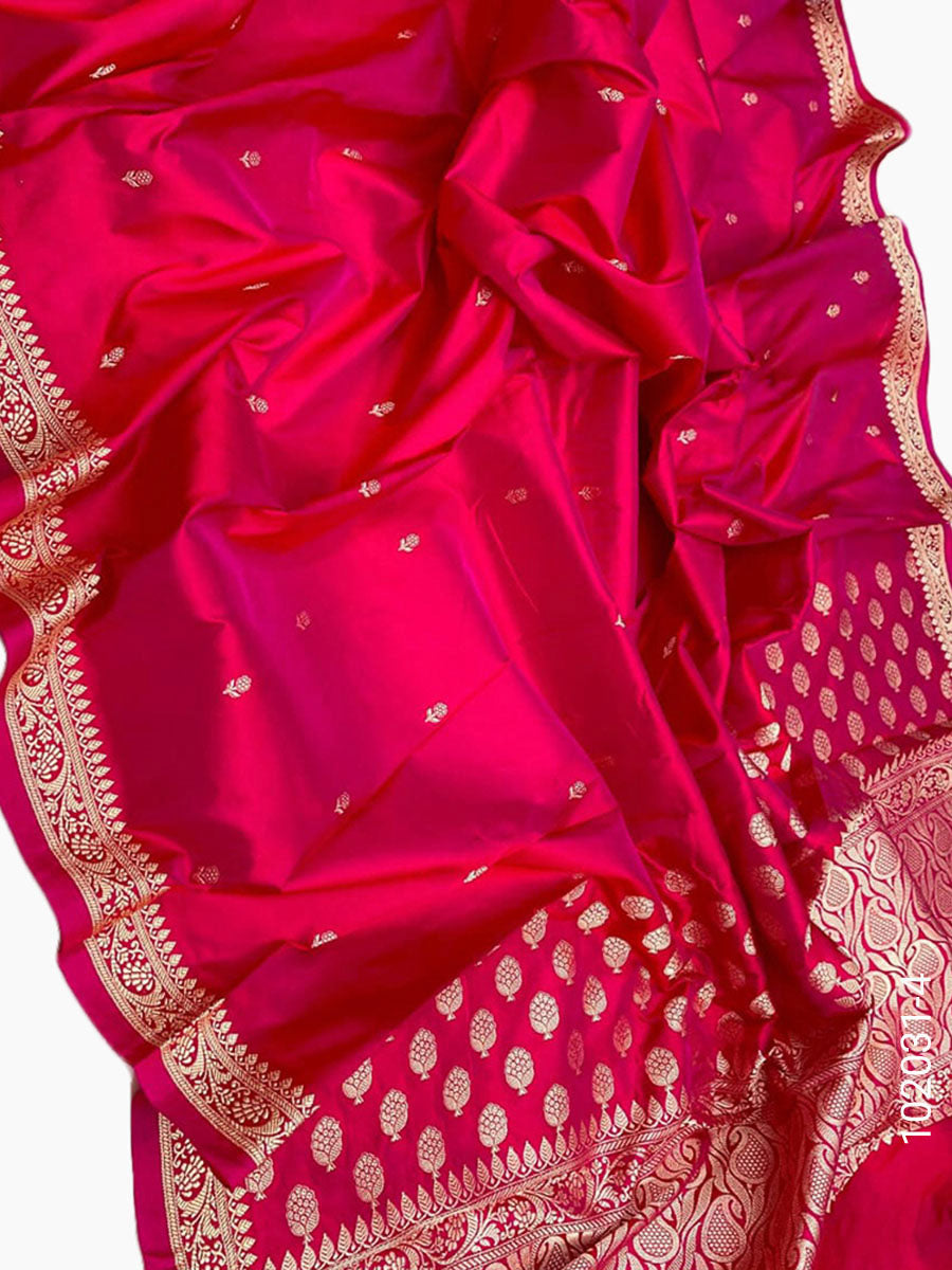 Katan Silk Zari Work Buti Banarasi Saree
