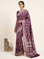 Mashru Silk Resham and Zari Alfi Jaal Work Banarasi Saree