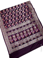 Mashru Silk Resham and Zari Alfi Jaal Work Banarasi Saree