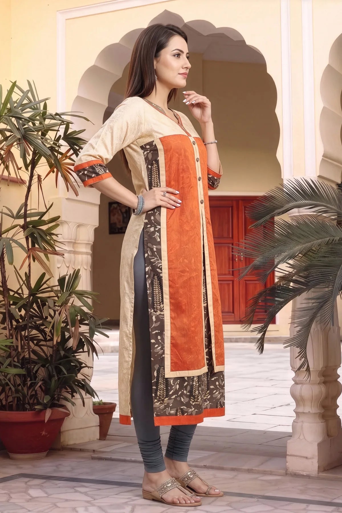Rust Layered Long Tunic for Women
