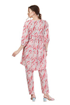 Designer White Leaf Print Cotton Co-Ord Set