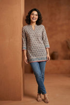 Elegant Jaipuri Printed Cotton Short Kurti for Women