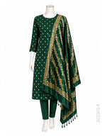 Katan Silk Zari Buti Work Banarasi Suit With Katan Silk Dupatta