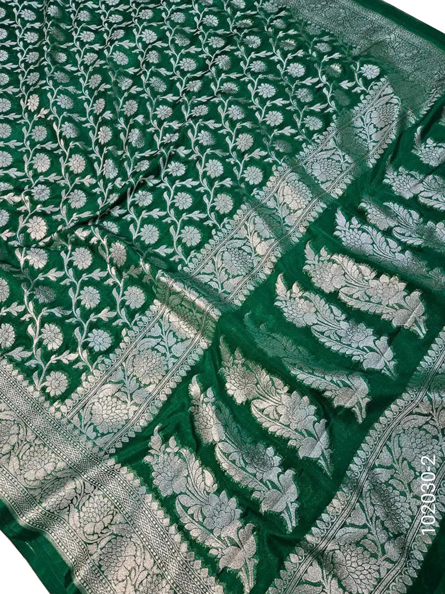 Katan Silk Zari Work Jaal Banarasi Saree