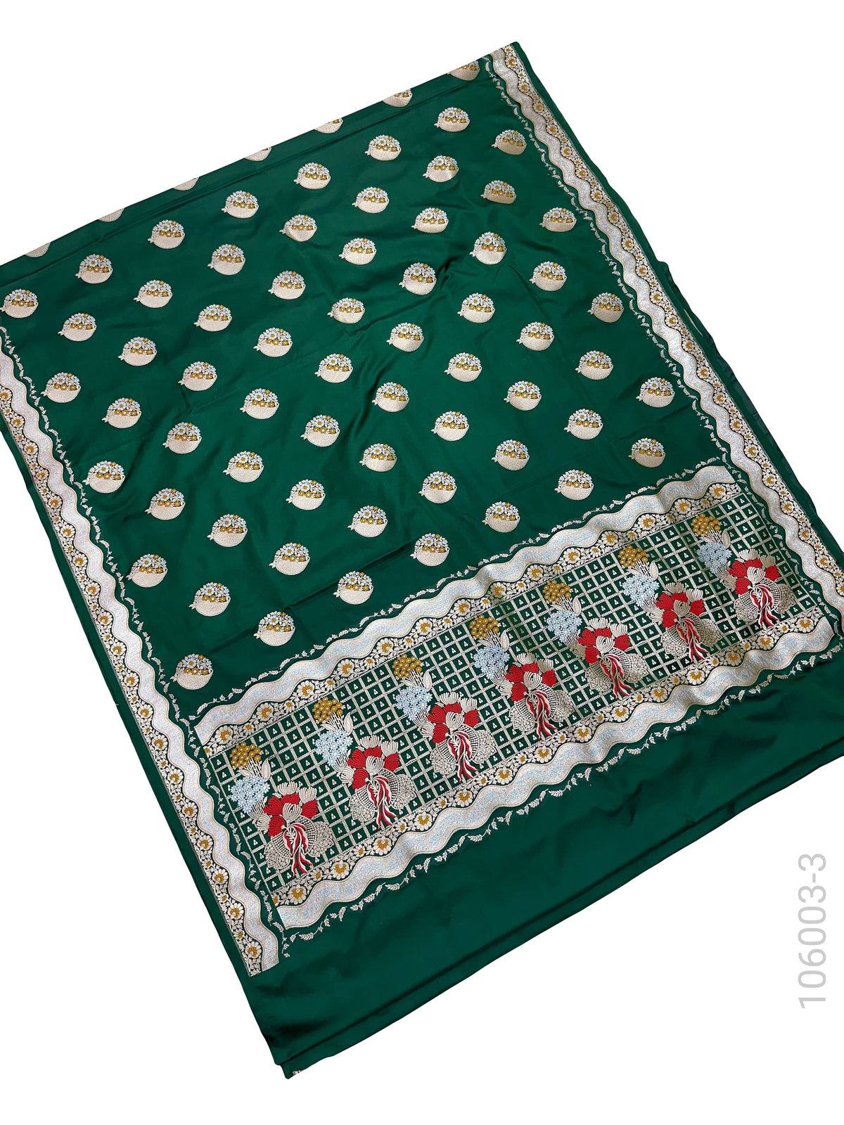 Mashru Silk Resham and Zari Alfi Buta Work Banarasi Saree