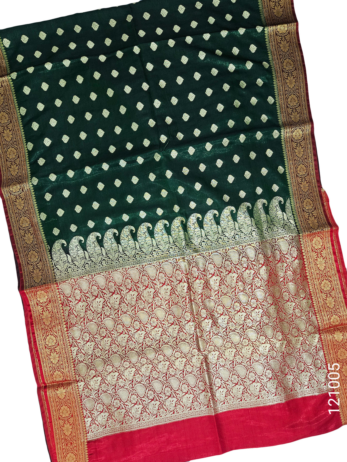 Satin Silk Zari Buti Work Banarasi Saree