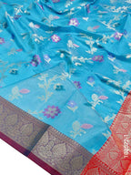 Cotton Resham and Zari Work Jaal Banarasi Saree