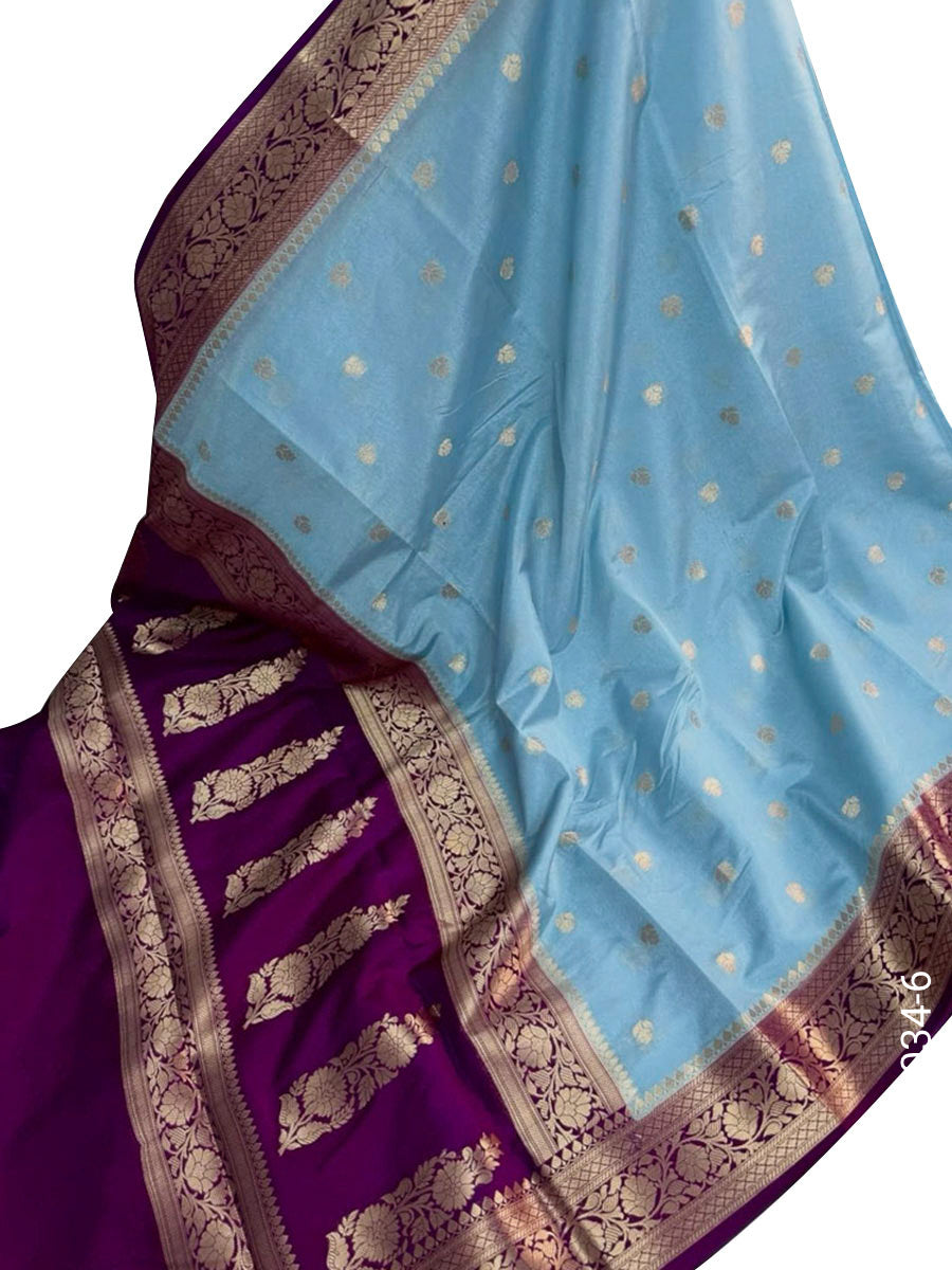 Kora Organza Zari Work Buti Banarasi Saree