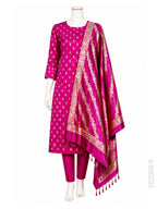 Katan Silk Zari Buti Work Banarasi Suit With Katan Silk Dupatta