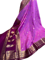 Kora Organza Zari Work Buti Banarasi Saree