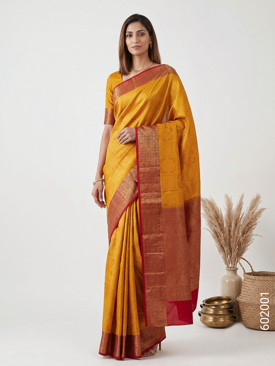 Gold Cotton Silk Zari Work Banarasi Saree