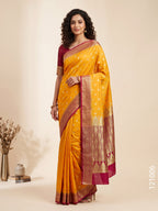Satin Silk Zari Buti Work Banarasi Saree