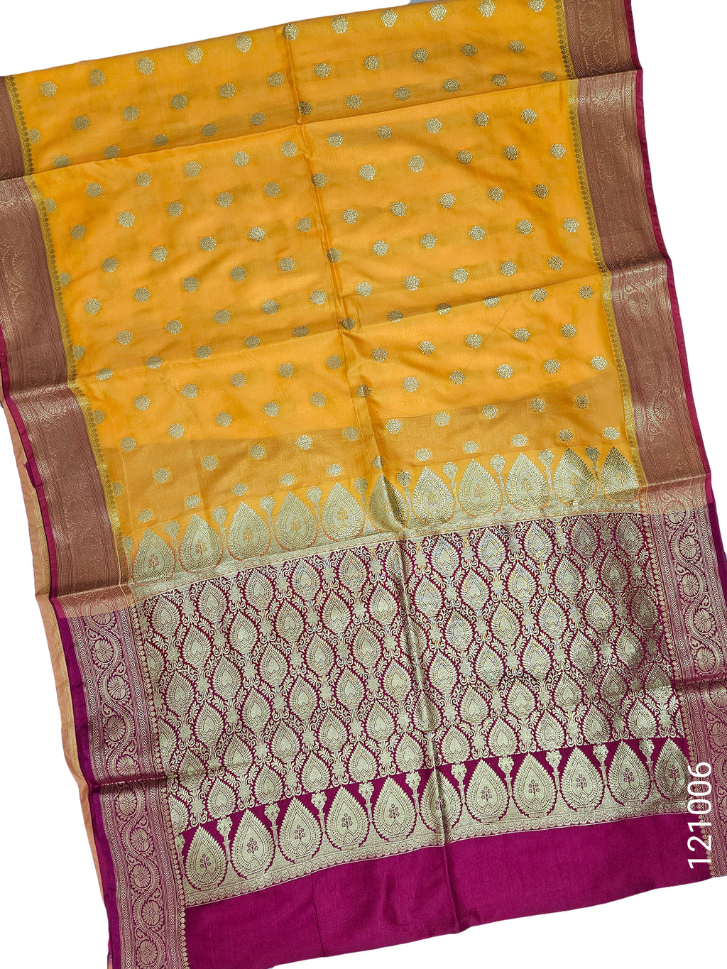Satin Silk Zari Buti Work Banarasi Saree