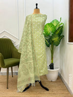 Chanderi Resham Buti Work Banarasi Suit With Chanderi Dupatta