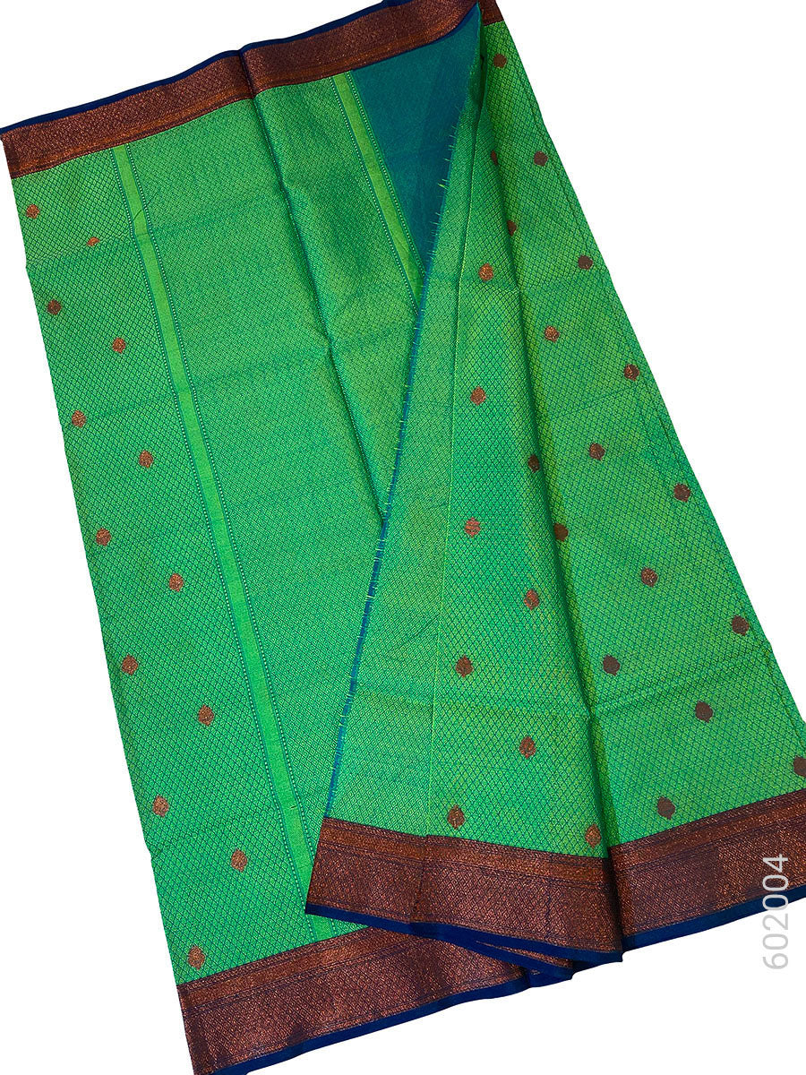 Green Cotton Silk Zari Work Banarasi Saree