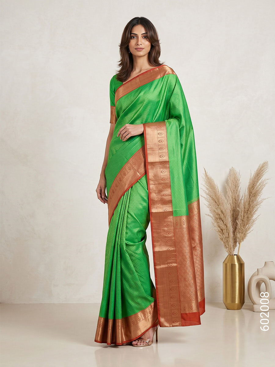 Green Cotton Silk Zari Work Banarasi Saree