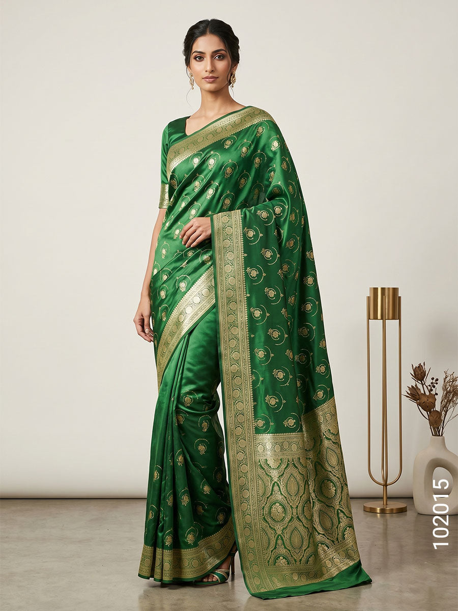 Mashru Silk Zari Work Jaal Banarasi Saree