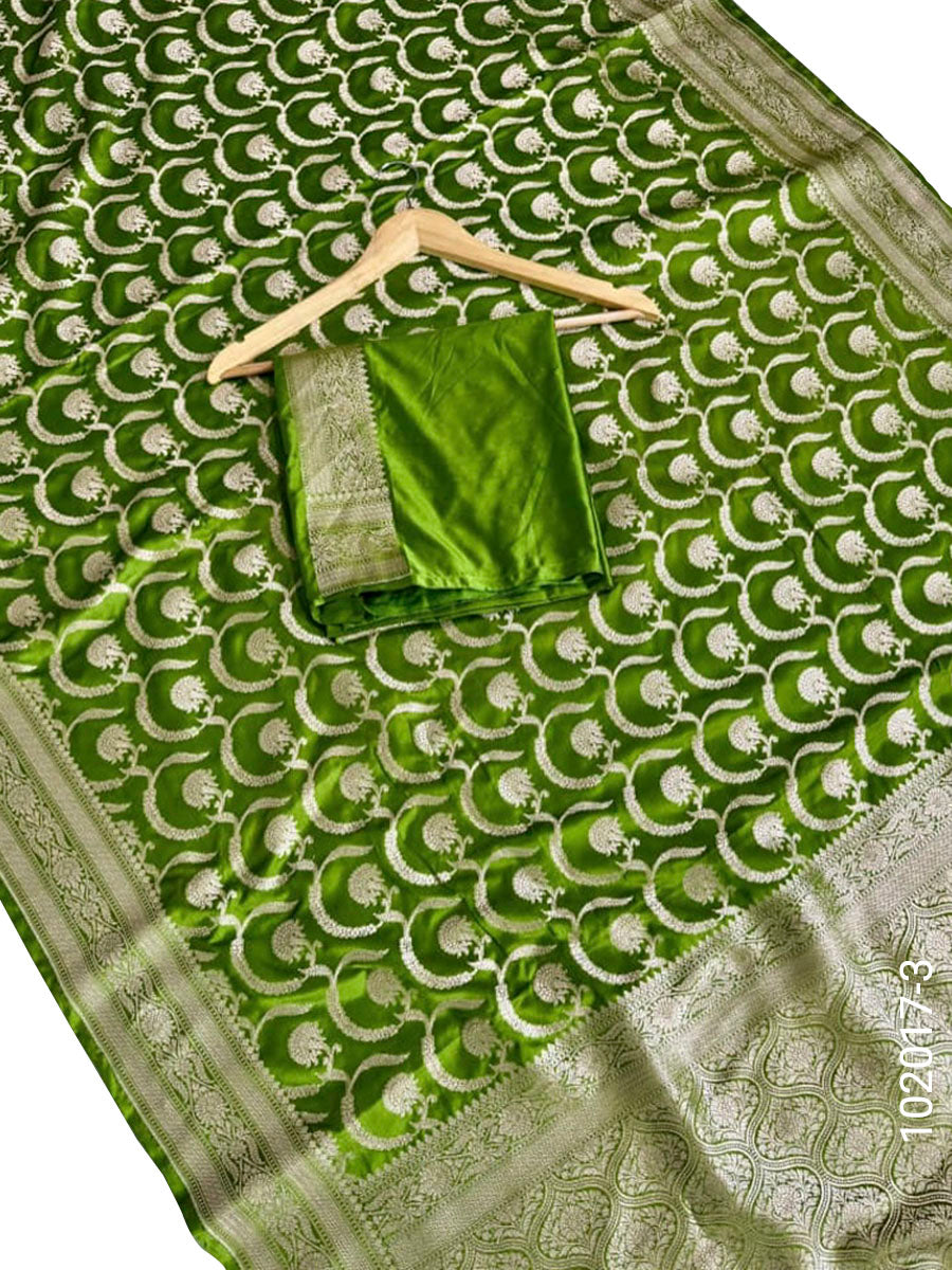 Mashru Silk Zari Work Jaal Banarasi Saree