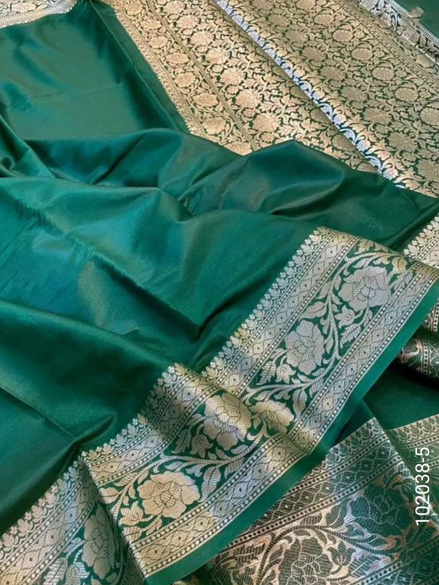 Soft Silk Zari Work Plain Banarasi Saree