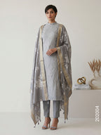Chanderi Designer Floral Work Banarasi Suit With Chanderi Dupatta