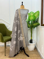 Chanderi Designer Floral Work Banarasi Suit With Chanderi Dupatta