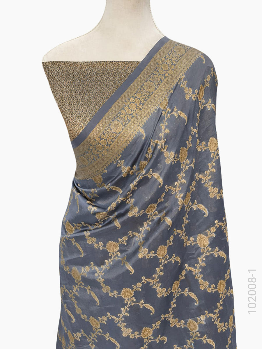 Soft Silk Zari Work Jaal Banarasi Saree