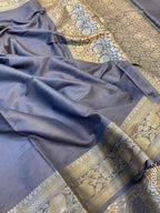 Soft Silk Zari Work Plain Banarasi Saree