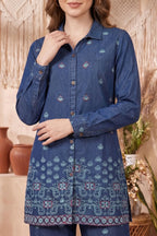 Indigo Blue Denim Co-ord Set with Thread Embroidery