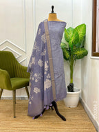 Chanderi Designer Floral Work Banarasi Suit With Chanderi Dupatta